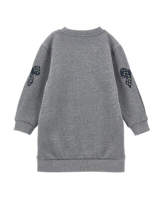 Lurex-Sweatkleid mit Schleifen