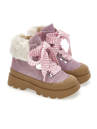 Plush glitter boots