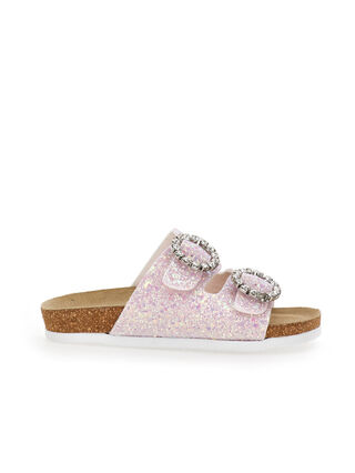 Sandalias brillantes con pedrería