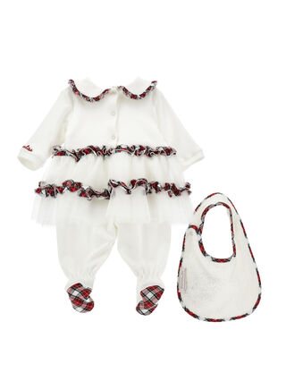 Ensemble deux pièces combinaison et bavoir