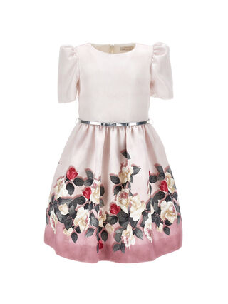 Mikado dress with rose print