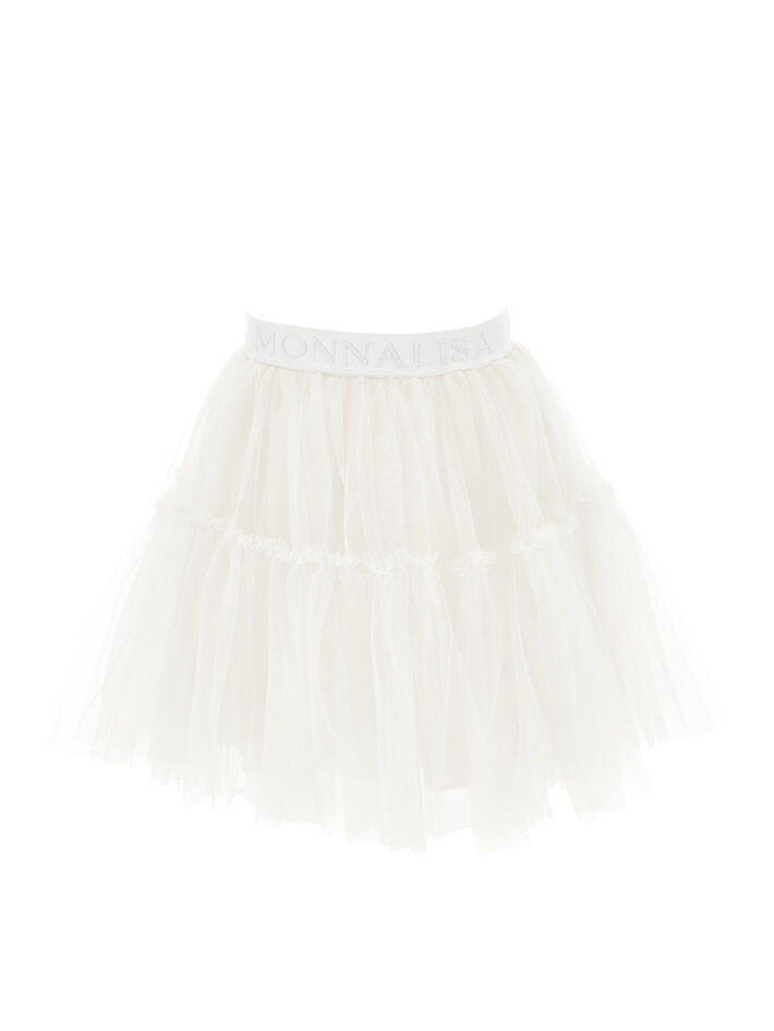 Monnalisa floral-lace cargo skirt - White