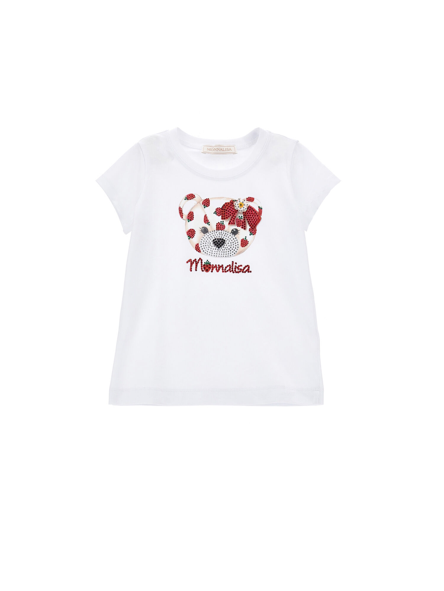 Rhinestone teddy bear T shirt girl Monnalisa United Kingdom