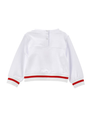 Sweat fermé avec chaton et strass