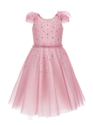 Soft tulle dress with rhinestones