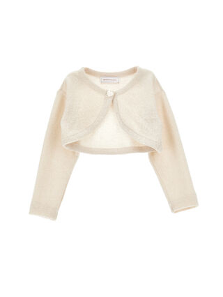 Merino lurex wraparound cardigan