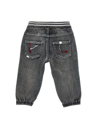 Embroidered denim trousers