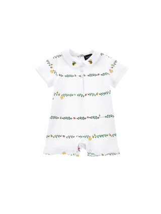 Cotton romper with all-over print