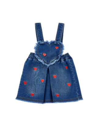Embroidered hearts overall skirt