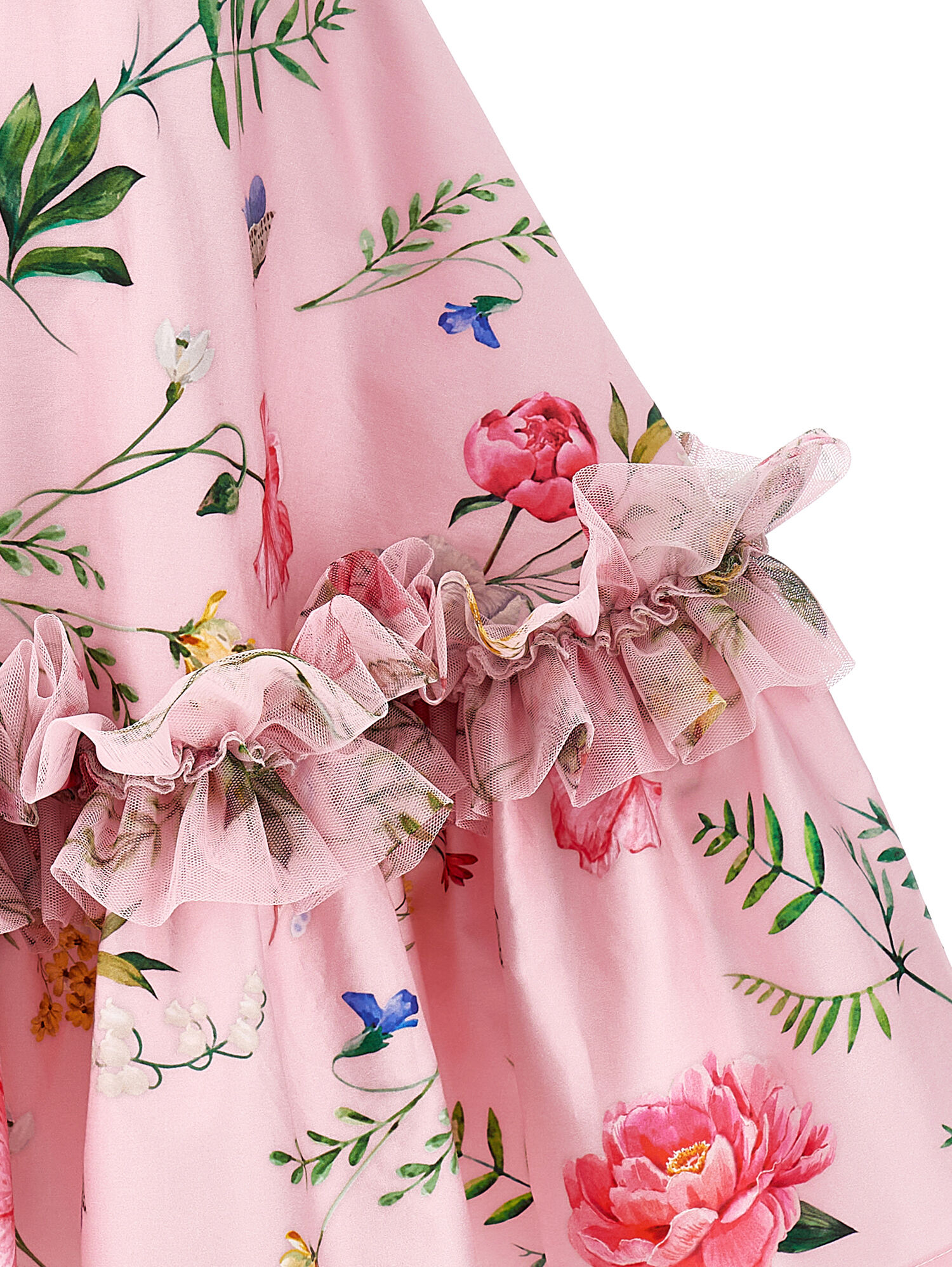 Monnalisa floral short-sleeve ruffled blouse - Pink