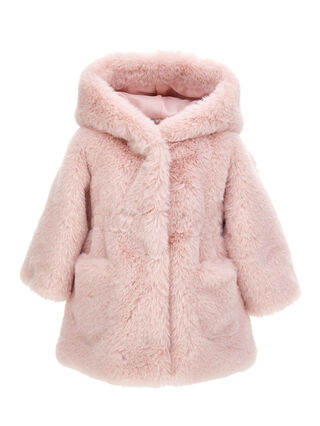Hooded plush coat