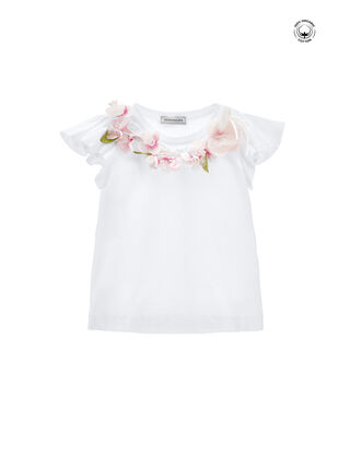 T-shirt con collana fiori