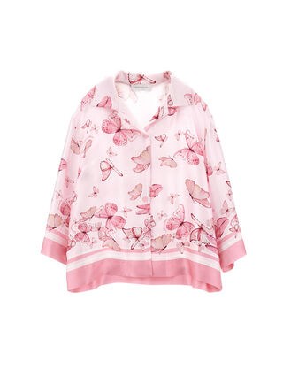 Butterfly satin shirt