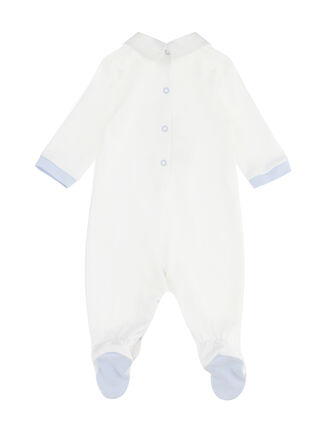 Cotton playsuit with embroidered collar