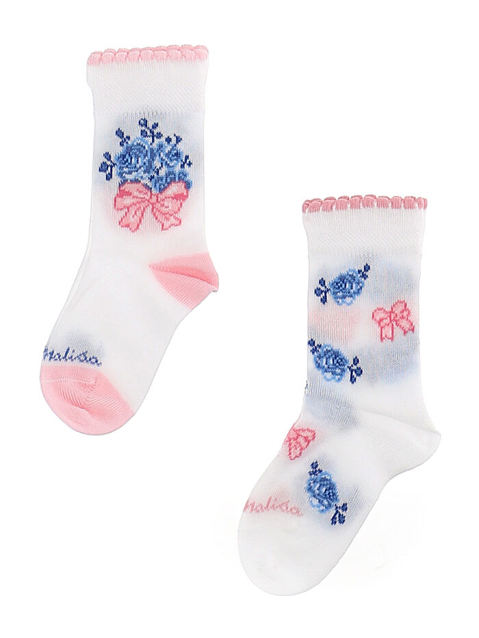 Baby Socks Set Blue Roses