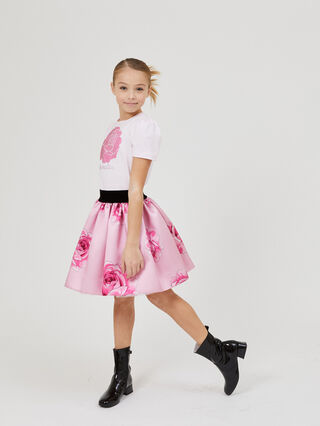 Pink mikado skirt