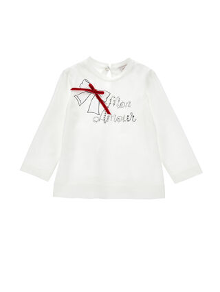 Rhinestone T-shirt and velvet bow