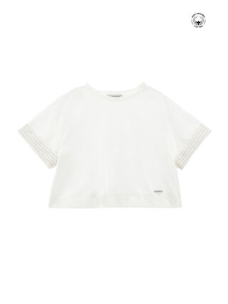 T-shirt cotone organico con risvolti