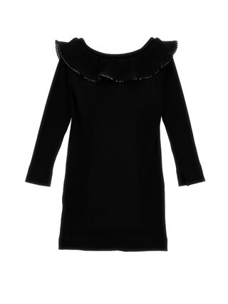 Dress with ruffles and appliques