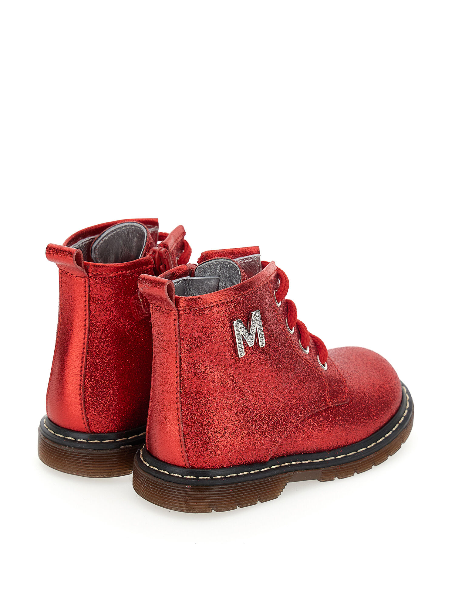 Girls glitter lace up boots discount