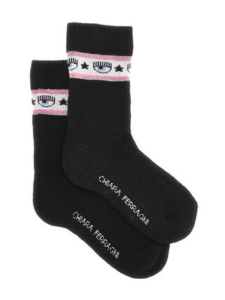 Baumwollsocken mit Logomaniestreifen