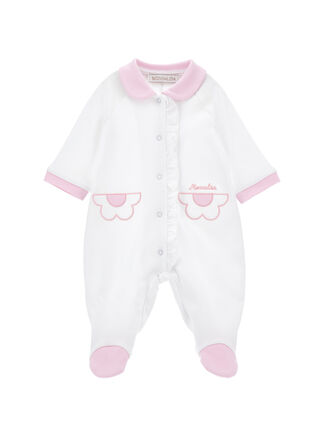 Combishort festonné bicolore en coton