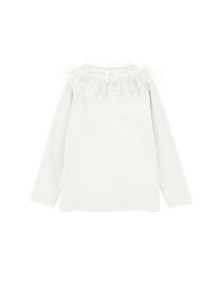 Лонгслив с воротником из тюля