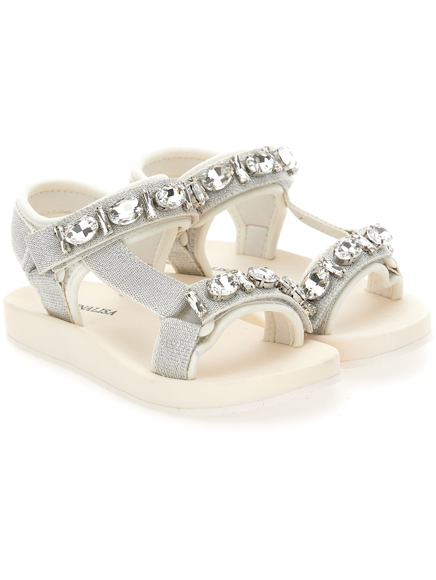 Hi-tech sandals with rhinestones girl | Monnalisa United States