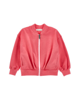 Sudadera con cremallera y bordado de anémonas