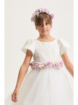 Tulle Dress with Sequin Flowers