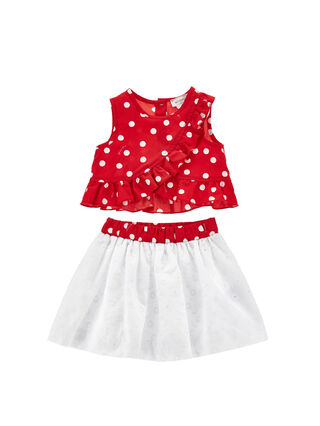 Комплект из топа и юбки из поплина