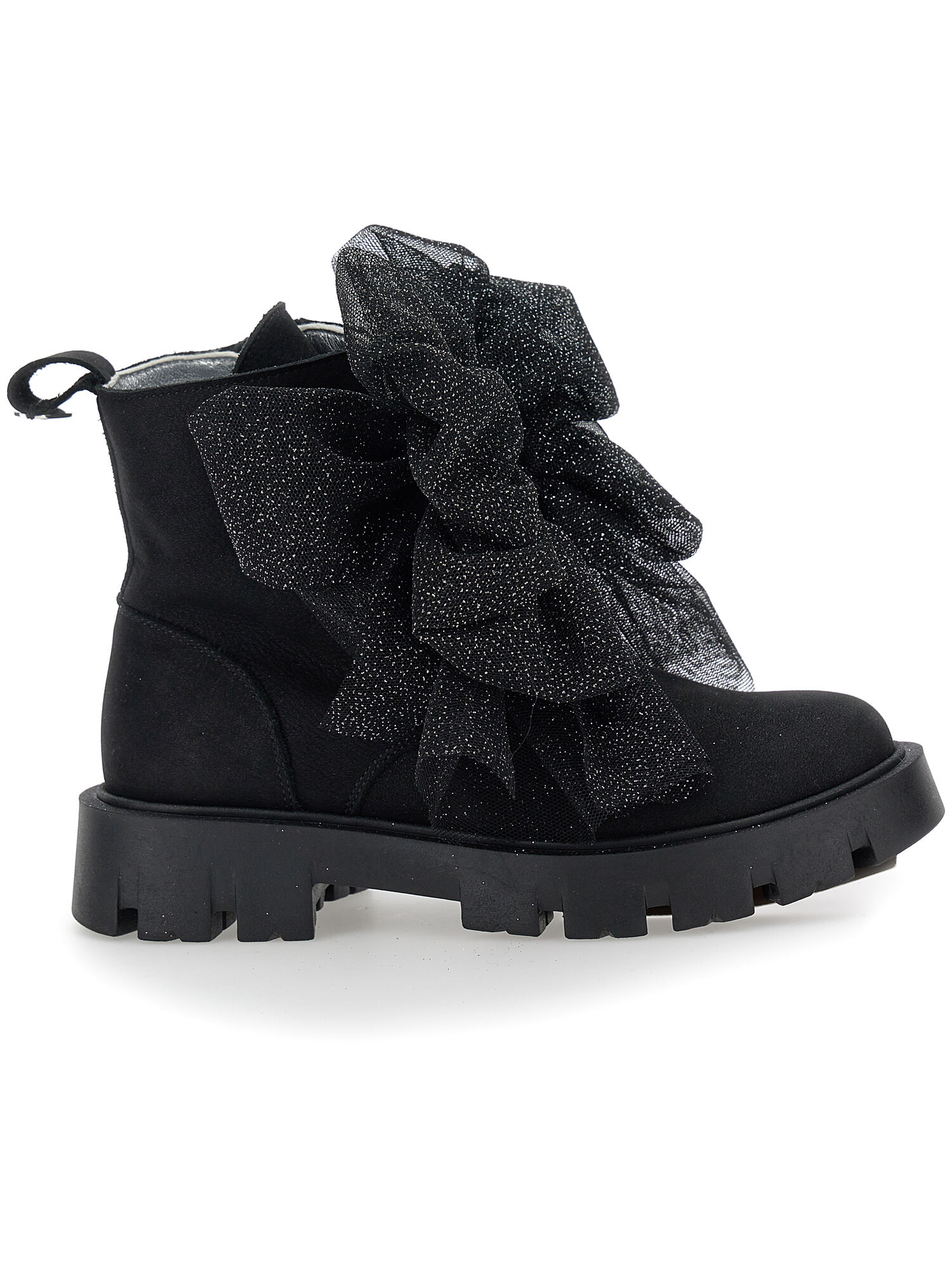 Glitter bow leather boots girl Monnalisa United Arab Emirates