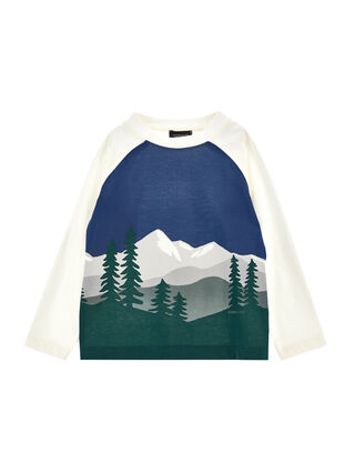 Landscape print cotton T-shirt