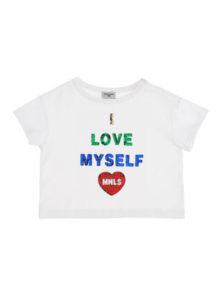 Cropped T-shirt with sequins