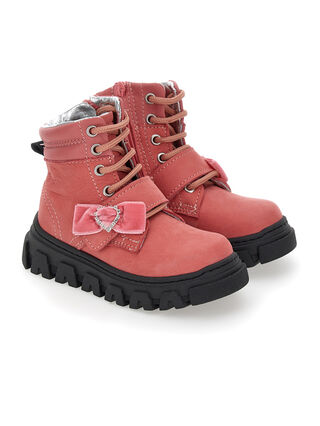 Nappa and nubuck leather combat boots