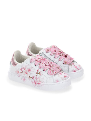 Peach blossom leather sneakers