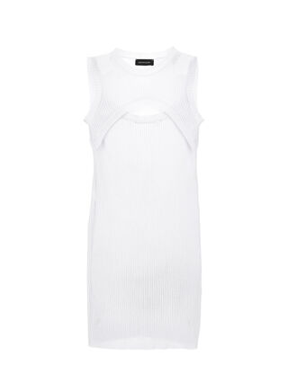 Knit dress with aperture