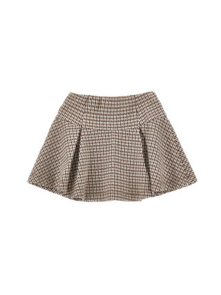 Houndstooth Pleated Skirt