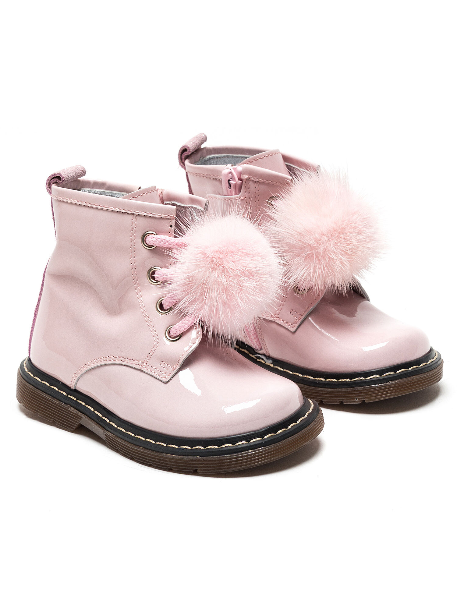 fluffy combat boots