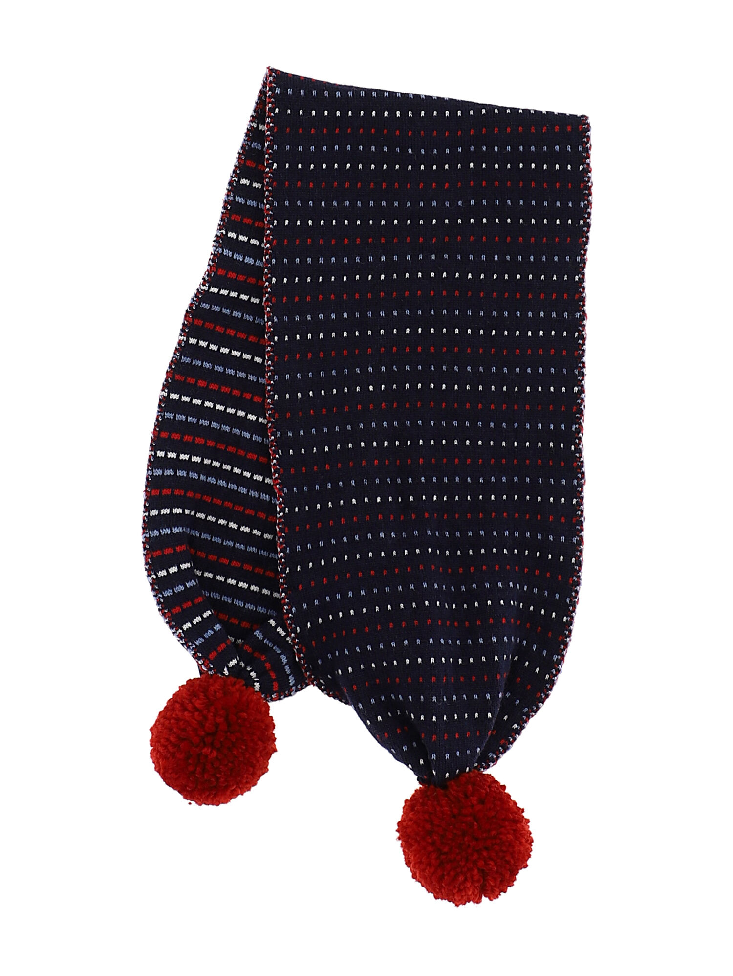 Monnalisa Boys Accessories Scarves Cashmere blend jacquard scarf with pompon 
