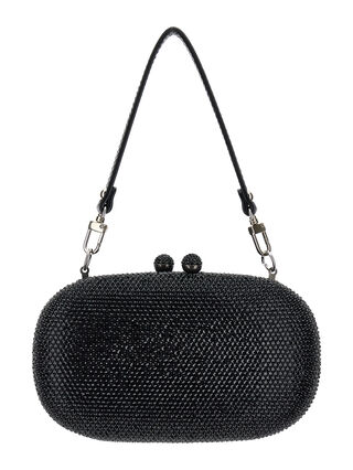 Овальная сумка пошет со стразами