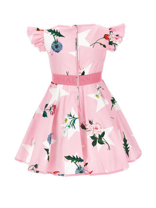 Cotton dress with logo insert