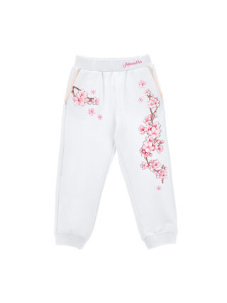 Jogger sweatshirt with peach blossoms