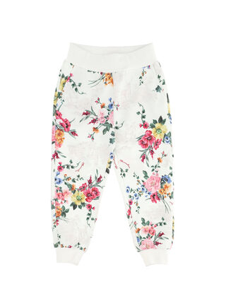 Floral fleece trousers