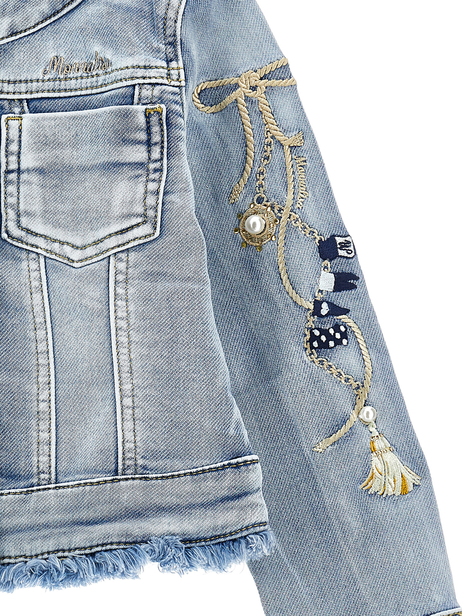 Embroidered denim jacket girl Monnalisa United States
