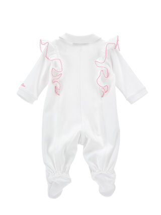 Cotton onesie with little roses and collar