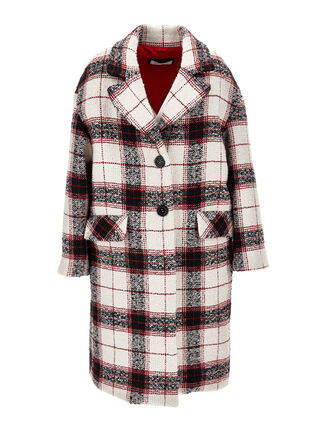 Tartan bouclé coat