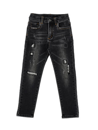 Denim trousers with worn effect