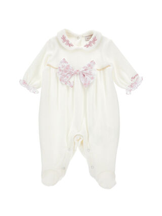 Bow and embroidery jumpsuit