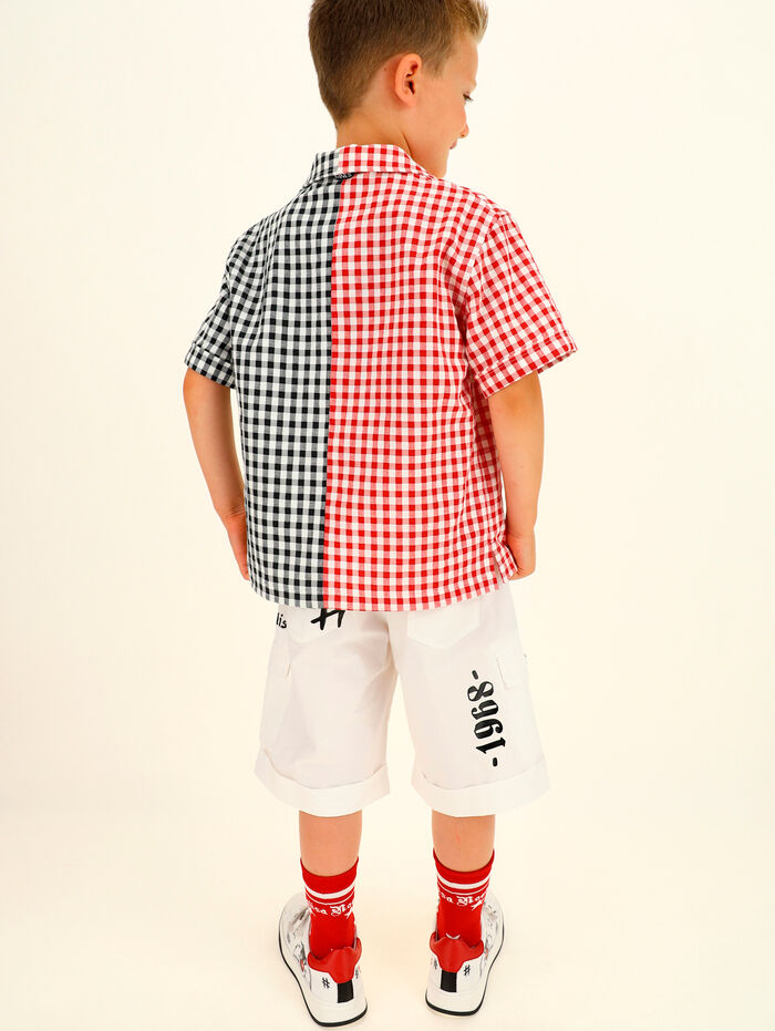 Two-tone gingham shirt boy | Monnalisa Armenia Two-tone gingham shirt boy | Monnalisa Armenia